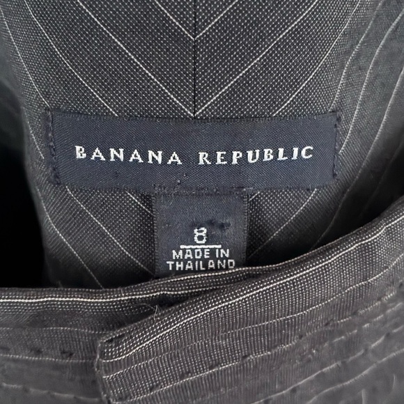 Banana Republic Charcoal Pinstripe Pants Sz 8 - Picture 2 of 4